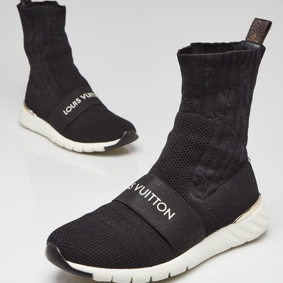 Louis Vuitton Black Monogram Technical Fabric Aftergame Sneakers Size 5.5/36 - Picture 1 of 8